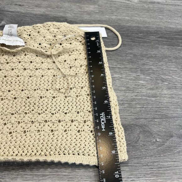 House of Harlow 1960 revolve Crochet Halter Beige Knit top only Boho NWT Small - Picture 7 of 7